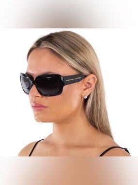 Marc Jacobs Black Women's Sunglasses with Logo Temple